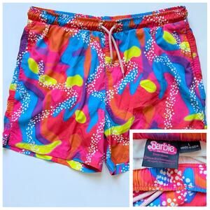 Barbie The Movie Ken Neon Swimsuit Board Shorts Sz Large Retro Pool Party Beach